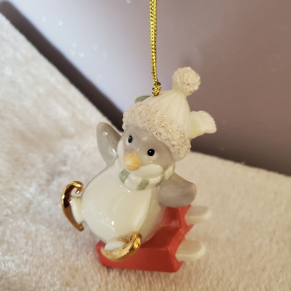 Lenox penguin Christmas ornament